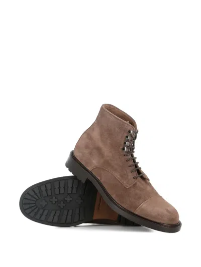 Tassinari Suede Lace-up Boots In Animal Print