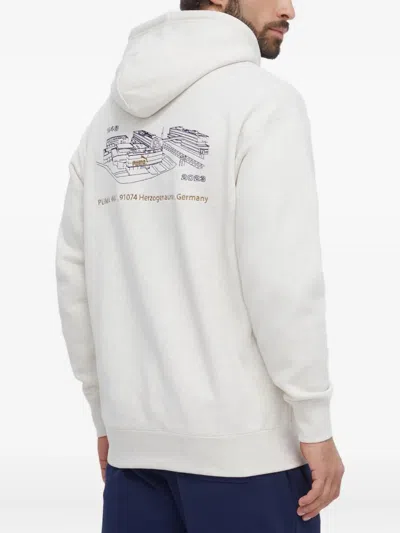 Puma Embroidered Hoodie Sweatshirt In Neutral