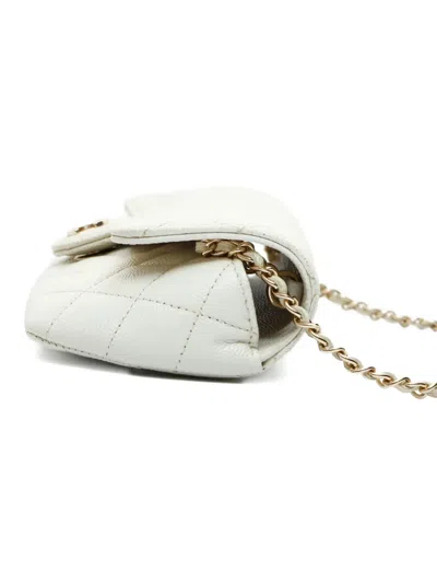 Pre-owned Chanel 2021-2022 Holder Quilted Shoulder Bag In Neutral