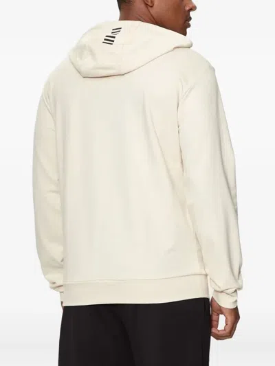 Ea7 Logo Hooded Knitwear In Brown