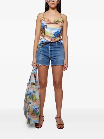 Les Benjamins Printed Strap Top In Multi