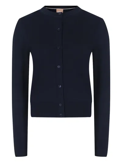 Hugo Boss Buttoned Cardigan In Blue