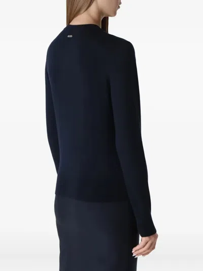 Hugo Boss Buttoned Cardigan In Blue