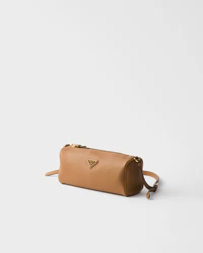 Prada Leather Shoulder Bag In Brown