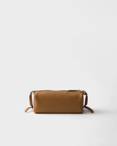 Prada Leather Shoulder Bag In Brown