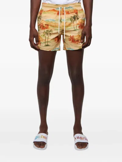 Les Benjamins Drawstring Printed Swim Shorts In Multi