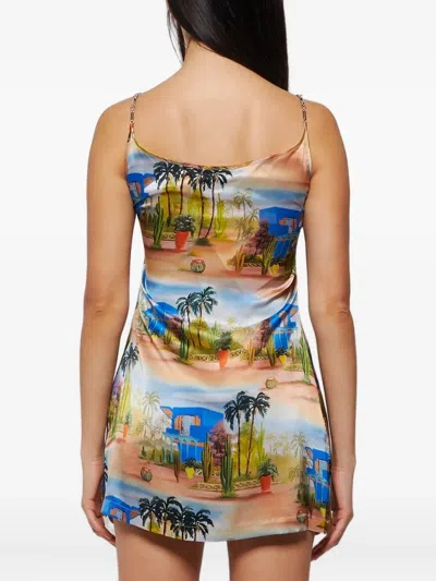 Les Benjamins Silk Min Dress In Blue