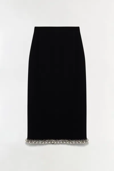 Simkhai Women's Idina Embellished Knit Skirt In Black In Black