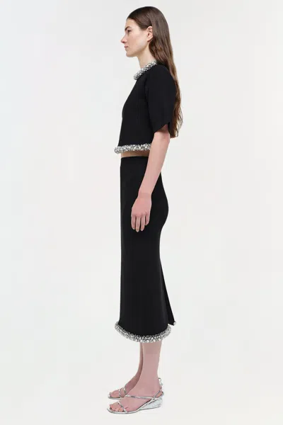 Simkhai Women's Idina Embellished Knit Skirt In Black In Black