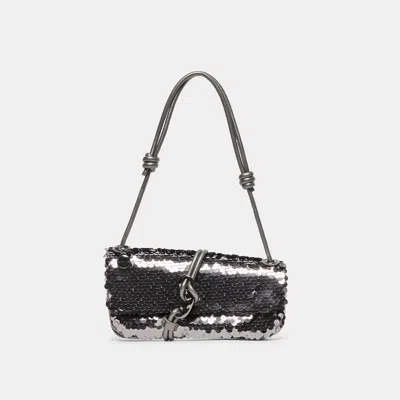 Dolce Vita Alice Shoulder Bag Gunmetal Sequin In Black