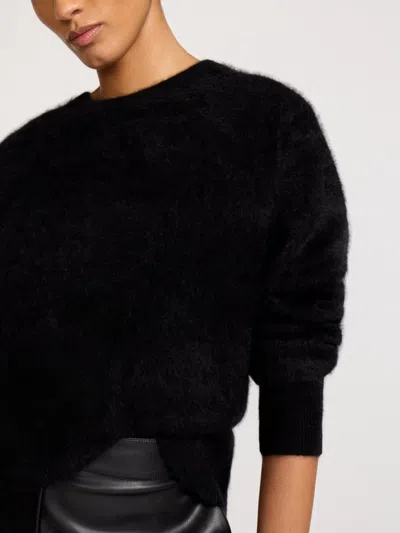 Brochu Walker The Brushed Cashmere Bright Crew In Black
