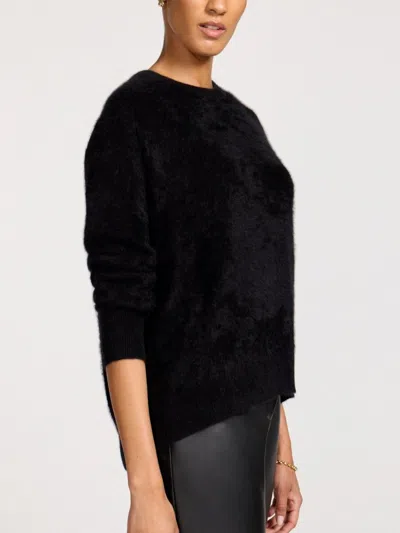 Brochu Walker The Brushed Cashmere Bright Crew In Black