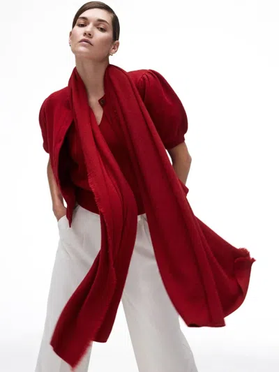 Brochu Walker The Cashmere Fringe Wrap In Red