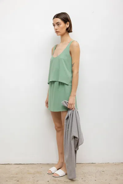 Leset Ari Scoop Tank In Green