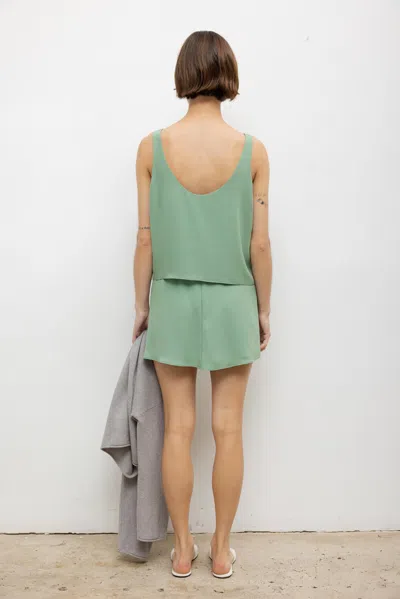 Leset Ari Scoop Tank In Green