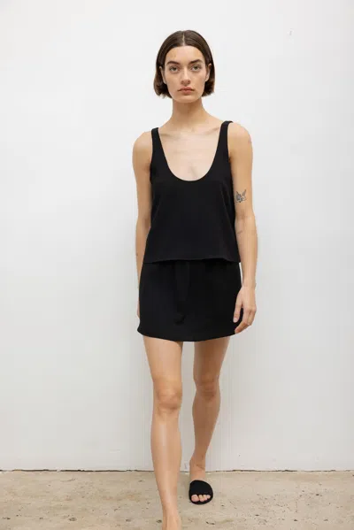 Leset Ari Scoop Tank In Black
