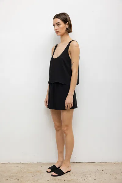 Leset Ari Scoop Tank In Black