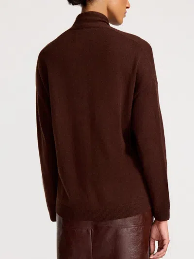 Brochu Walker The Siena Wrap Neck Cashmere Pullover In Brown