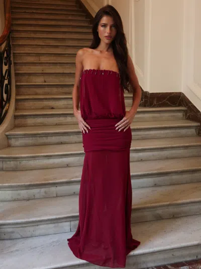Outcast Lumen Maxi Dress Burgundy In Red