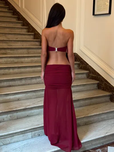 Outcast Lumen Maxi Dress Burgundy In Red