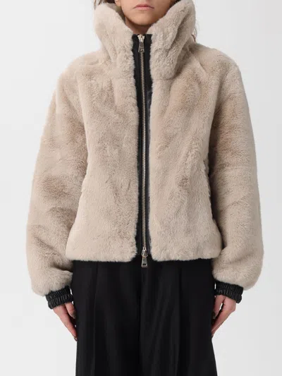 Hanita Fur Coat  Woman Color Cream In Gold