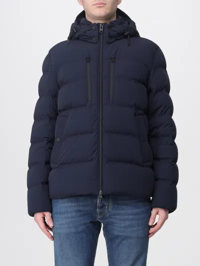 Woolrich Logo Down Jacket In Blue