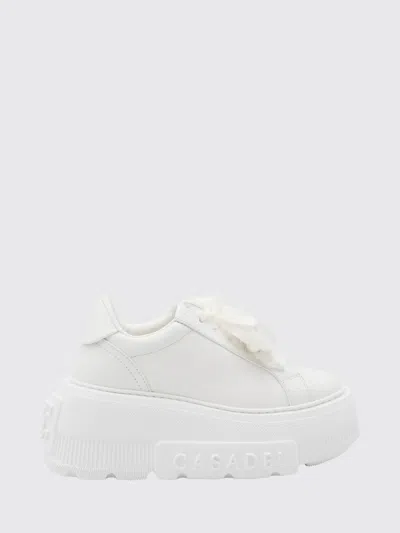 Casadei Low Top Sneakers Platform Sole In White