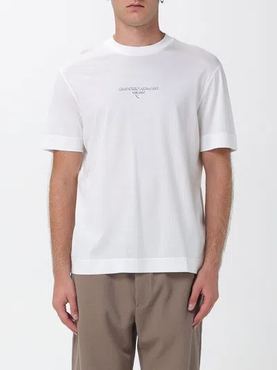 Emporio Armani Lyocell Blend Jersey T-shirt With 3d-effect Logo In White