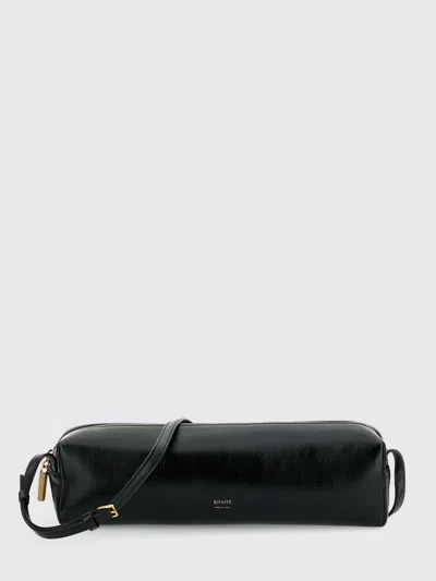 Khaite Kye Glossed-leather Shoulder Bag In Black