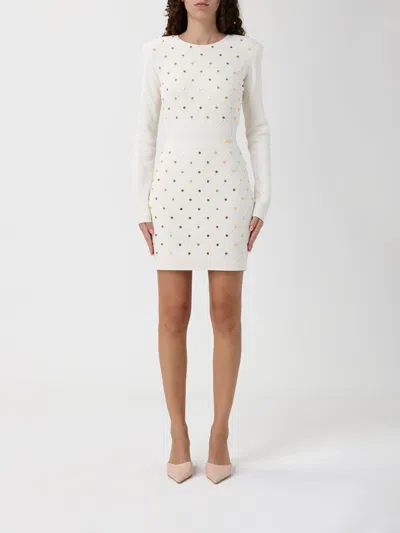 Elisabetta Franchi Mini Knitted Dress With Jewel Details In Multi