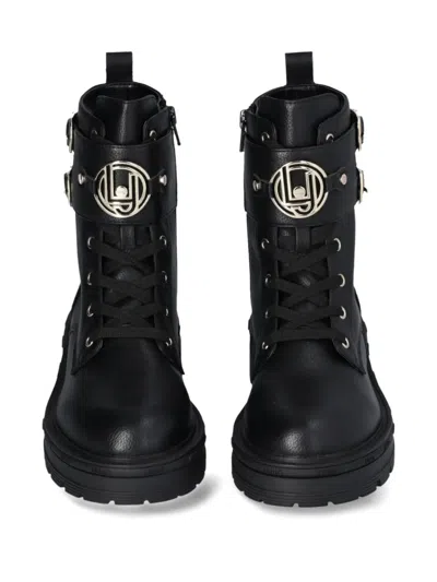 Liu •jo Buckle Lace-up Boot In Black