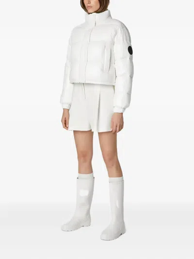 Save The Duck Logo-patch Padded Jacket In White