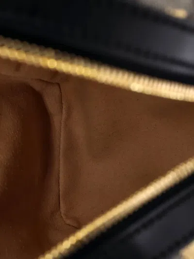 Pre-owned Gucci Zip Pocket Printed Gg Coated Canvas Small Backpack In Neutral