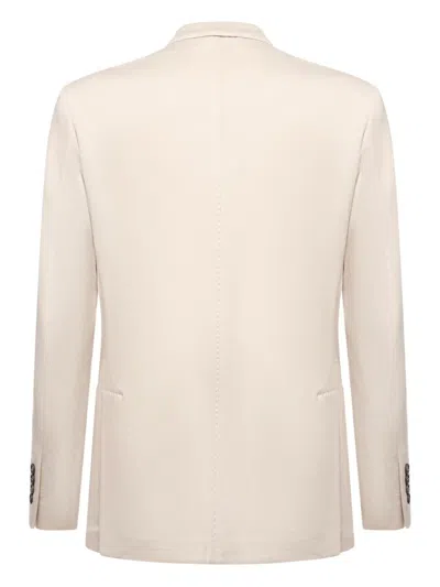 Eleventy Double-breasted Wool Jacket In Neutral