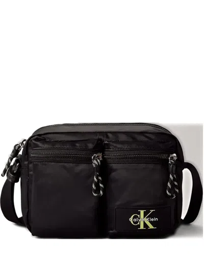 Calvin Klein Utility-pocket Messenger Bag In Black