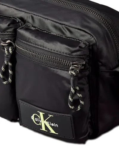 Calvin Klein Utility-pocket Messenger Bag In Black