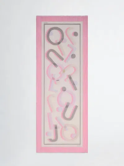 Liu •jo Graphic-pattern Scarf In Pink
