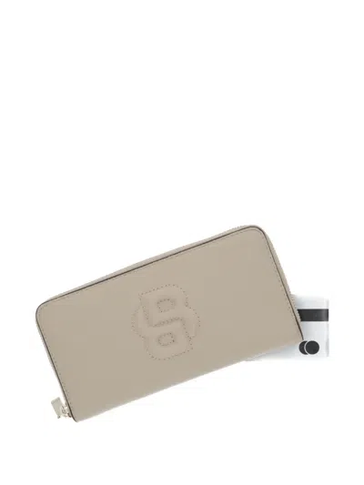 Hugo Boss Logo-embossed Wallet In Gray