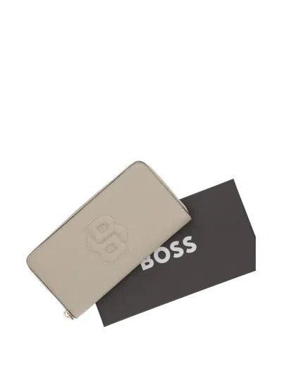 Hugo Boss Logo-embossed Wallet In Gray