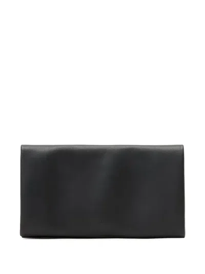 Allsaints Womens Harluna Logo-debossed Leather Wallet Black In Blue