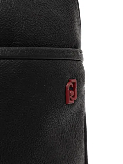 Liu •jo Zip Logo Messenger Bag In Black
