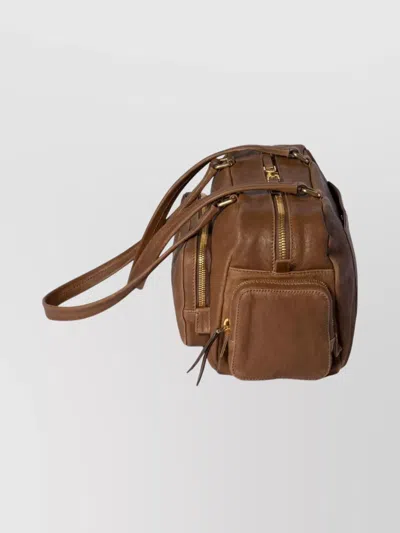 Miu Miu Dual Handle Shoulder Bag Pockets In Brown