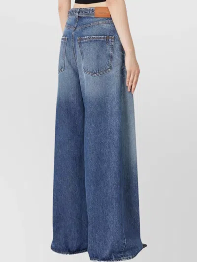 Sportmax Oversized Jeans With Belt - Midnight Blue In Blue