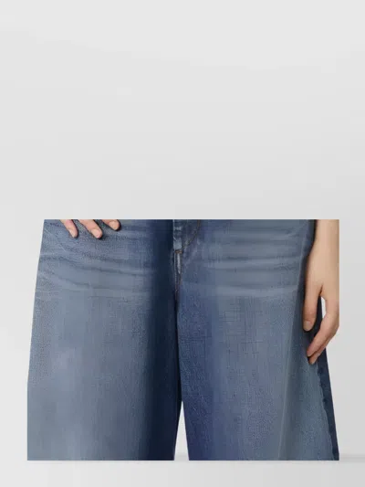 Sportmax Oversized Jeans With Belt - Midnight Blue In Blue