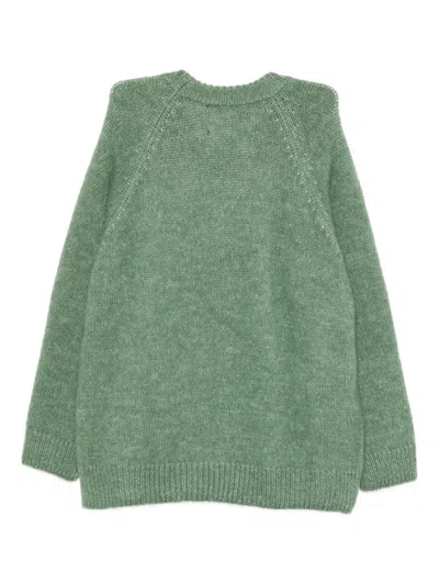 Mr Mittens Raglan-sleeve Jumper In Green
