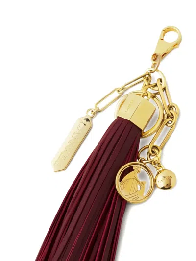 Lanvin Leather Tassel Bag Charm In Brown