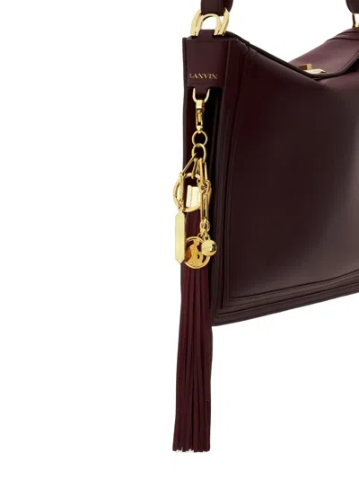Lanvin Leather Tassel Bag Charm In Brown