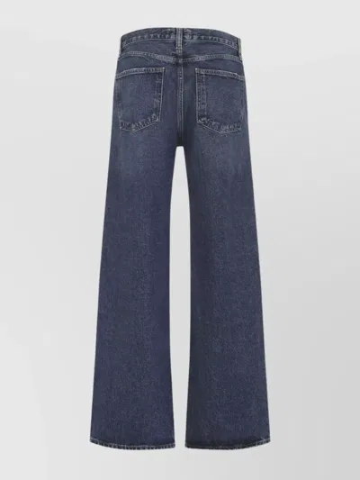 Agolde Blue Arc Jeans With Logo Patch On The Back And Wide Leg In Denim For Women