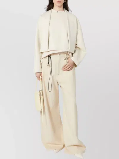Sportmax Soft Sweatshirt With Double-layer Effect In Neutral