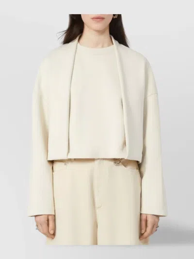 Sportmax Soft Sweatshirt With Double-layer Effect In Neutral